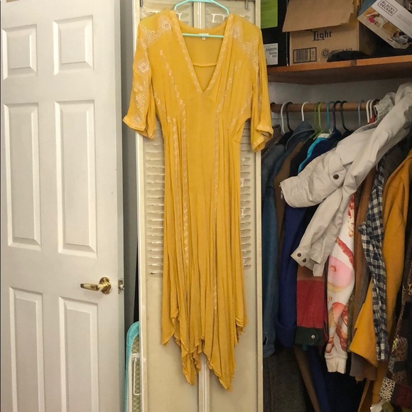 Vici Dresses & Skirts - Vici collection mustard embroidered dress